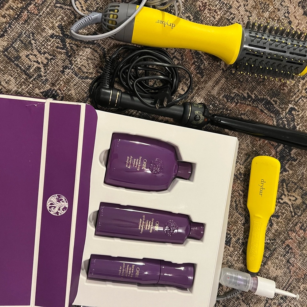 Oribe Purple Hair Care Bundle with Drybar hair tools